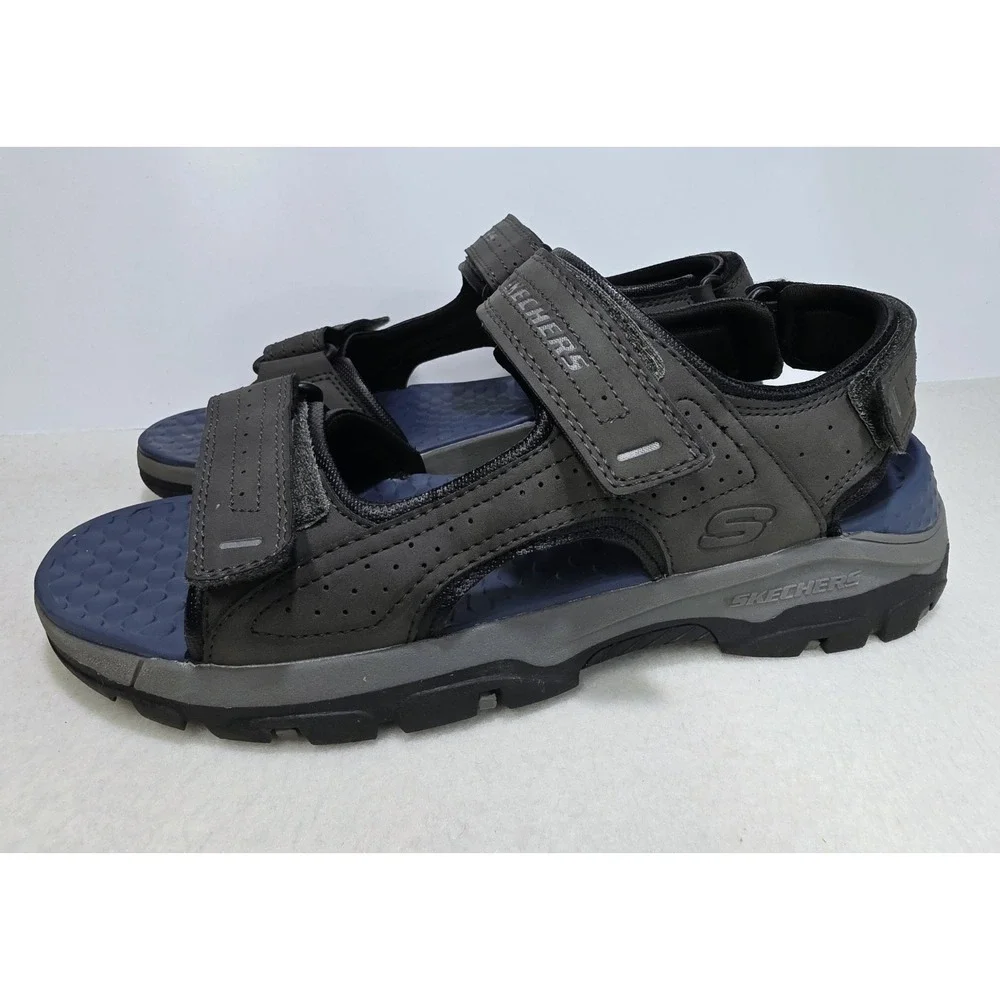 Skechers Luxe Hiking Sandals Mens 11 Relaxed Fit‎ Gray Blue Great Tread